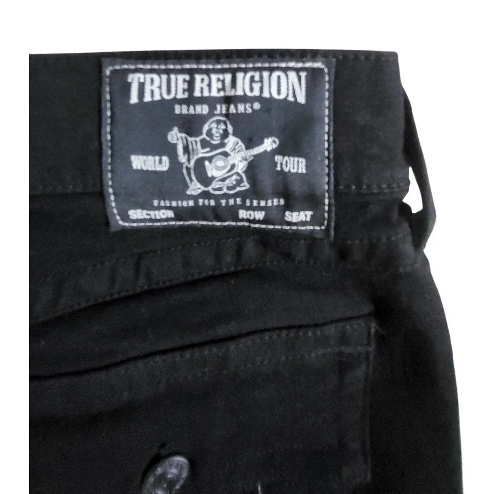 NWT True Religion Rocco Relaxed‎ Black Skinny Jeans - Size 32
